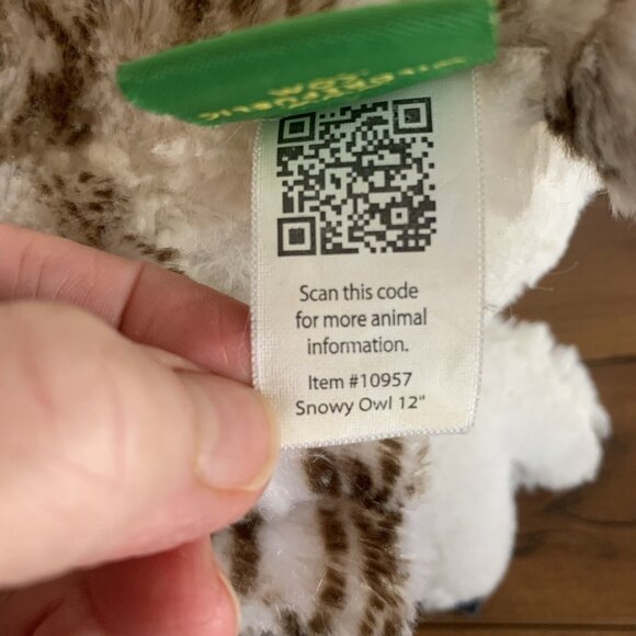 Wild Republic Snowy Owl Realistic 12” White Brown Soft Plush Stuffed Bird Toy - Picture 5 of 6